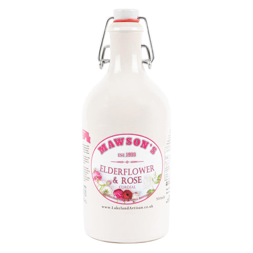 MAWSON'S Elderflower & Rose Cordial Stone Crock (500ml) - LemonSalt