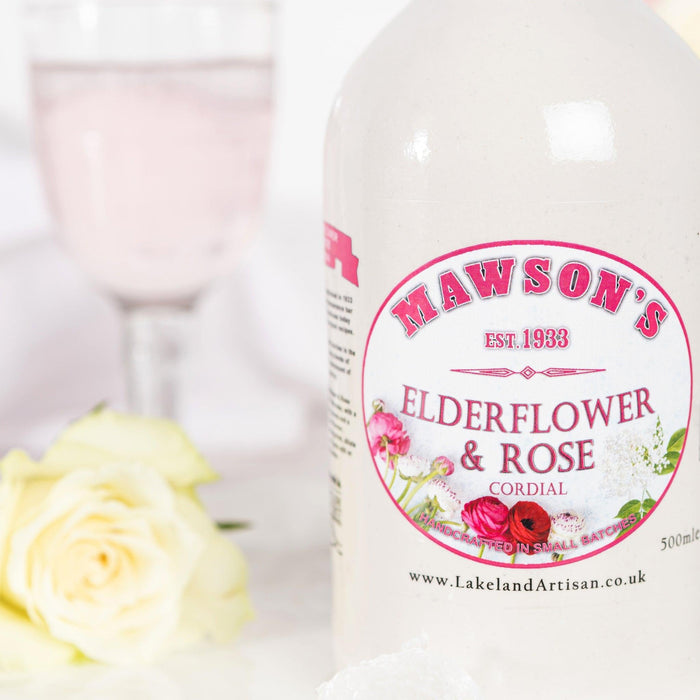 MAWSON'S Elderflower & Rose Cordial Stone Crock (500ml) - LemonSalt
