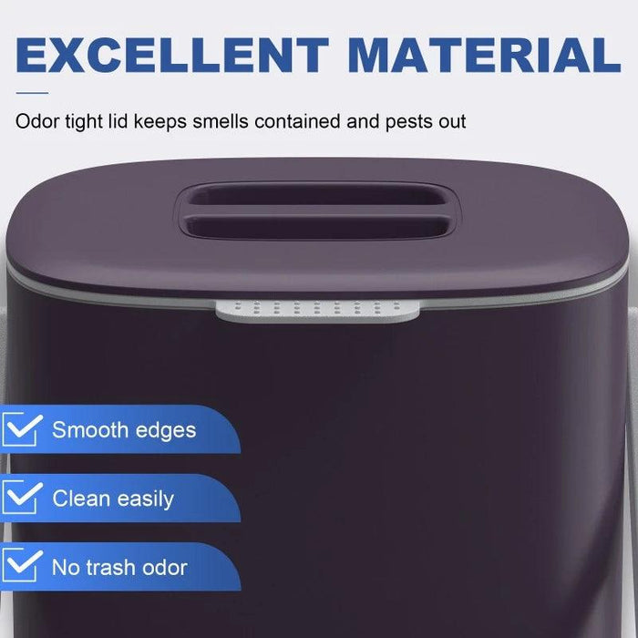 Meisihan 4L Removable Basket & Secure Lid Kitchen Compost Bin – Dark Purple - LemonSalt