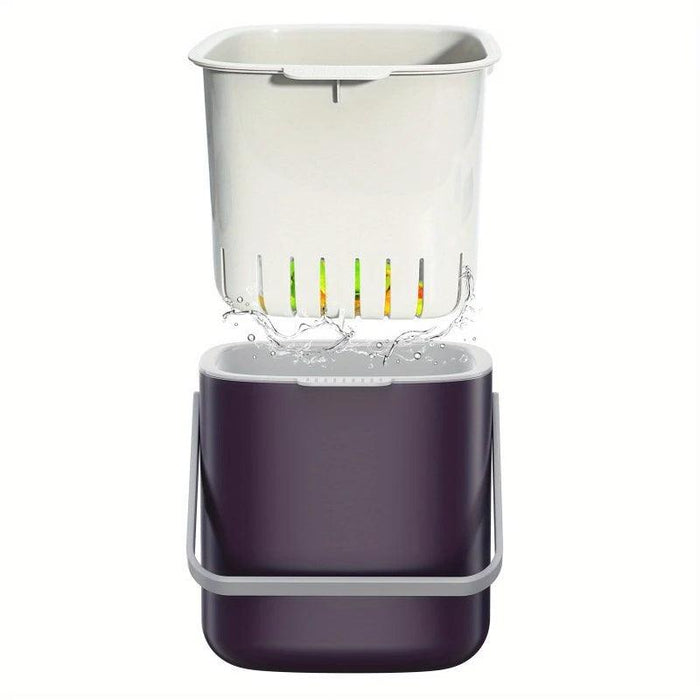 Meisihan 4L Removable Basket & Secure Lid Kitchen Compost Bin – Dark Purple - LemonSalt