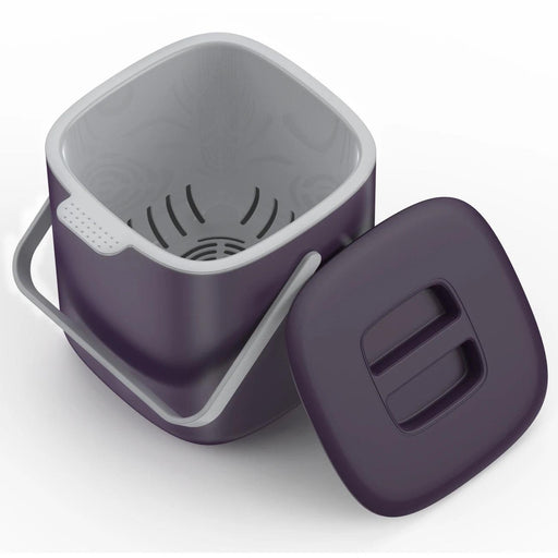 Meisihan 4L Removable Basket & Secure Lid Kitchen Compost Bin – Dark Purple - LemonSalt