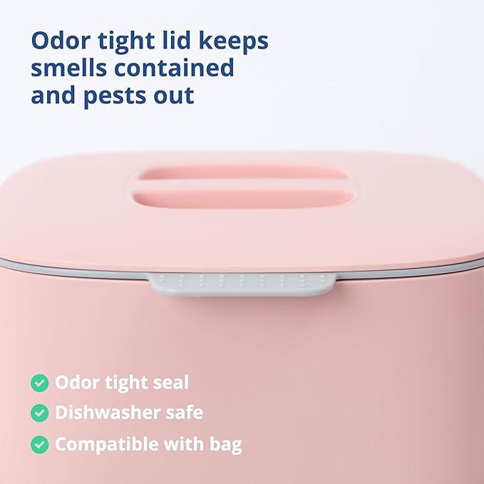 Meisihan 7L Removable Basket & Secure Lid Pink Kitchen Compost Bin – Pink - LemonSalt