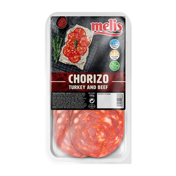 Melis Chorizo Turkey and Beef Slices (100g) | {{ collection.title }}