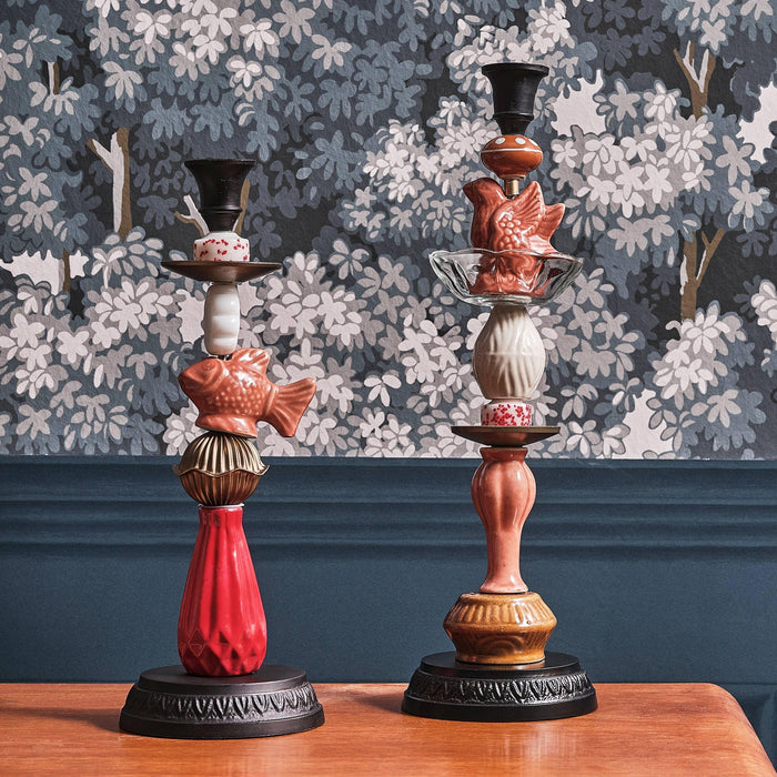 Miho - Artisan Ceramic Candlestick - Coral Reef - LemonSalt