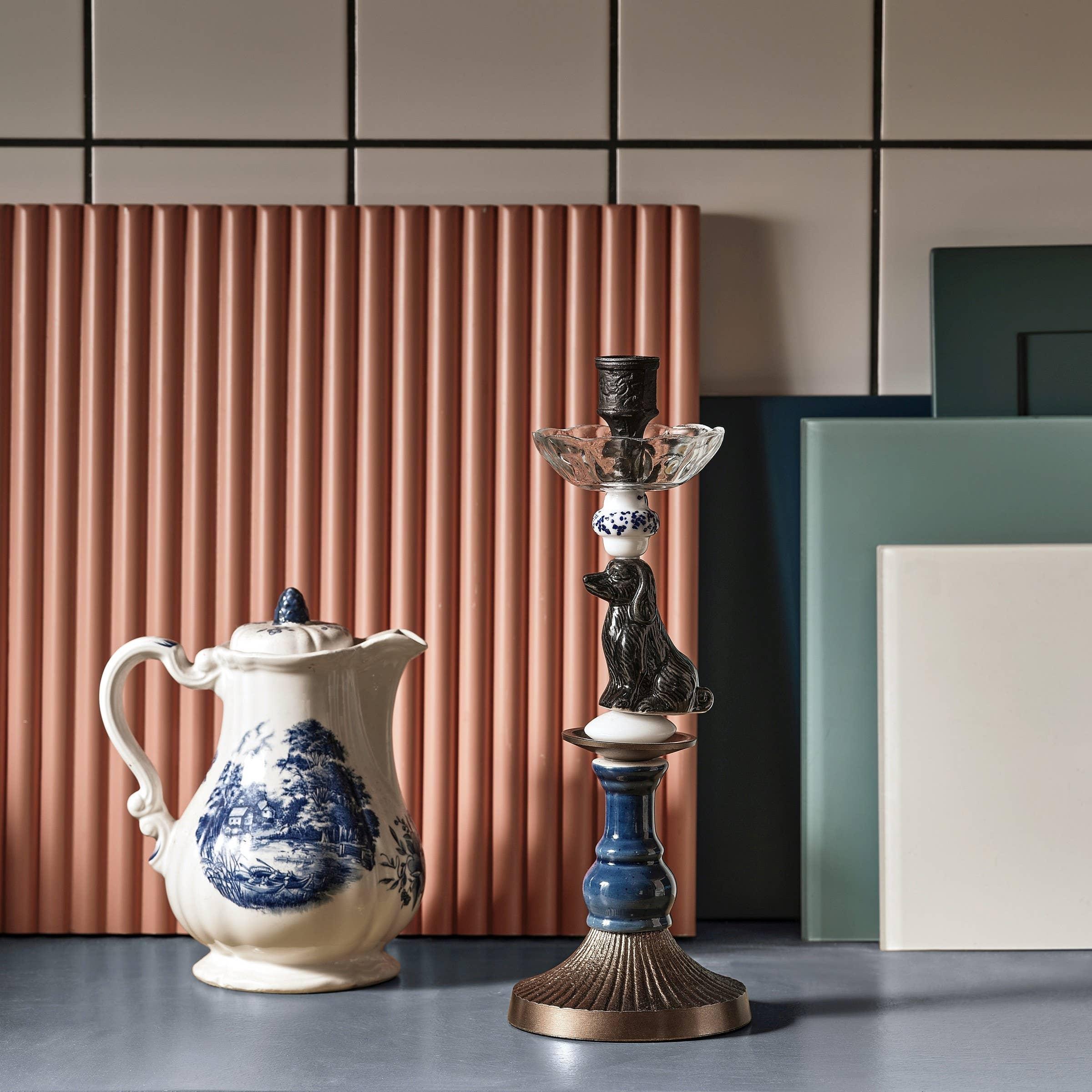 Miho - Artisan Ceramic candlestick - Deep Devotion - LemonSalt