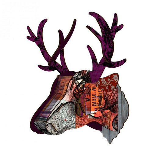 Miho - Eco Deer Head (medium) - Purple Branch - LemonSalt