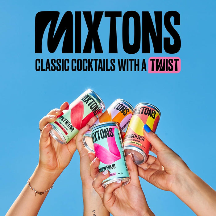 Mixtons Ready-to-Drink Rum Cocktails 8% ABV (12x200ml Cans) – Kiwi, Mint & Dragon Fruit - LemonSalt