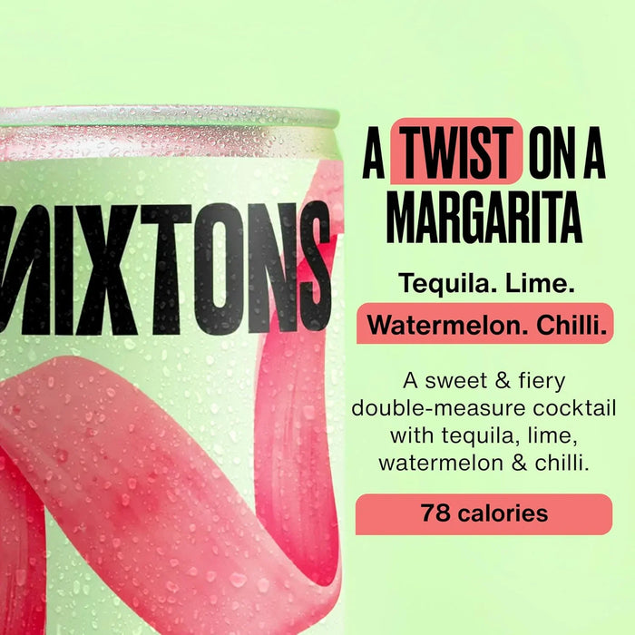 Mixtons Ready-to-Drink Tequila Cocktails 8% ABV (12x200ml Cans) – Watermelon, Lime & Chilli - LemonSalt