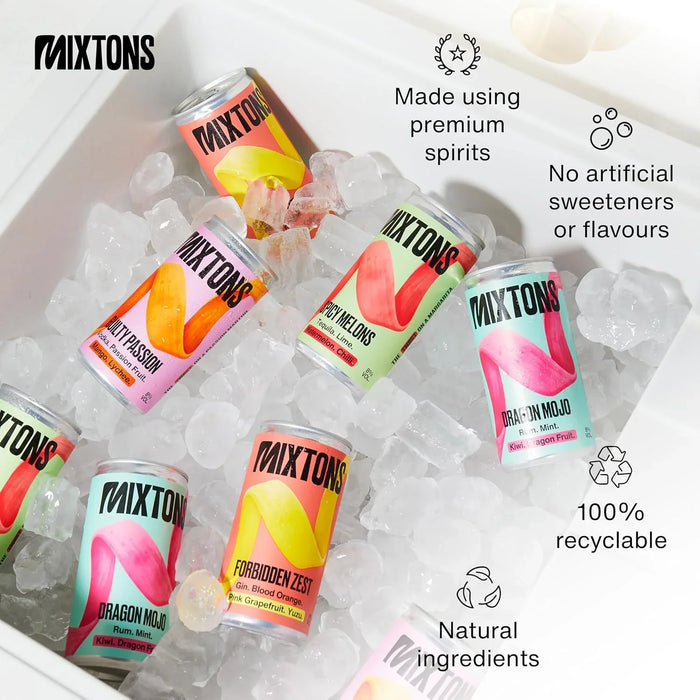 Mixtons Ready-to-Drink Tequila Cocktails 8% ABV (12x200ml Cans) – Watermelon, Lime & Chilli - LemonSalt