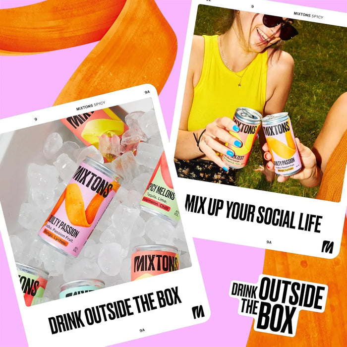 Mixtons Ready-to-Drink Vodka Cocktails 8% ABV (12x200ml Cans) – Passion Fruit, Mango & Lychee - LemonSalt