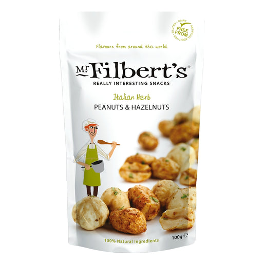Mr Filberts - Italian Herb Peanuts & Hazelnuts (100g) - LemonSalt