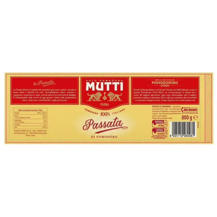Mutti Passata Tomato Puree (3x800ml) - LemonSalt