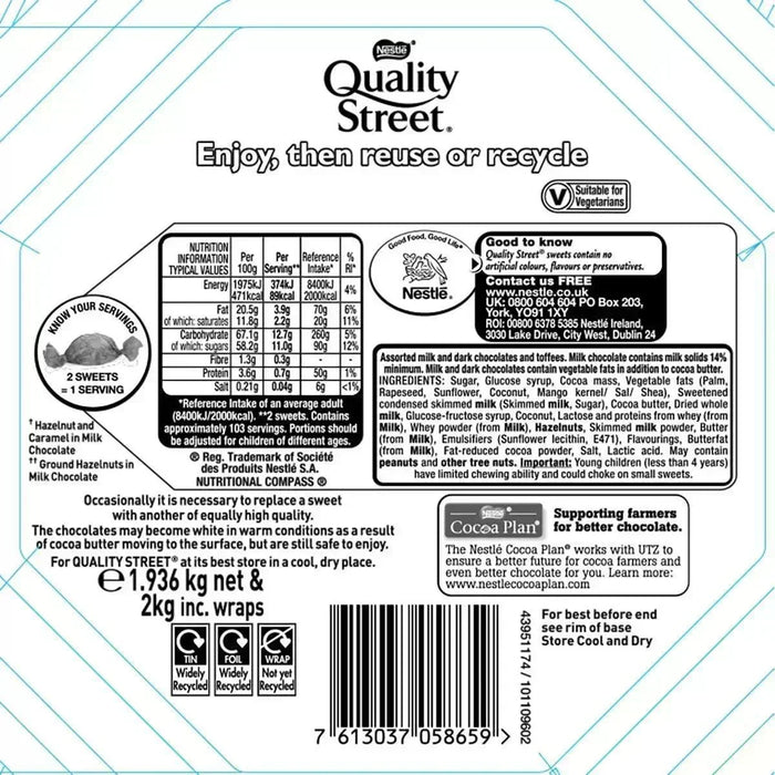 Nestle Quality Street Tin (1.93kg) - LemonSalt