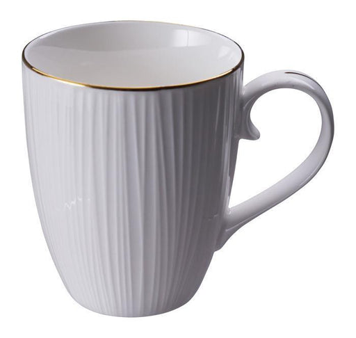 Nippon White Lines Mug With Gold Rim (380ml) - LemonSalt