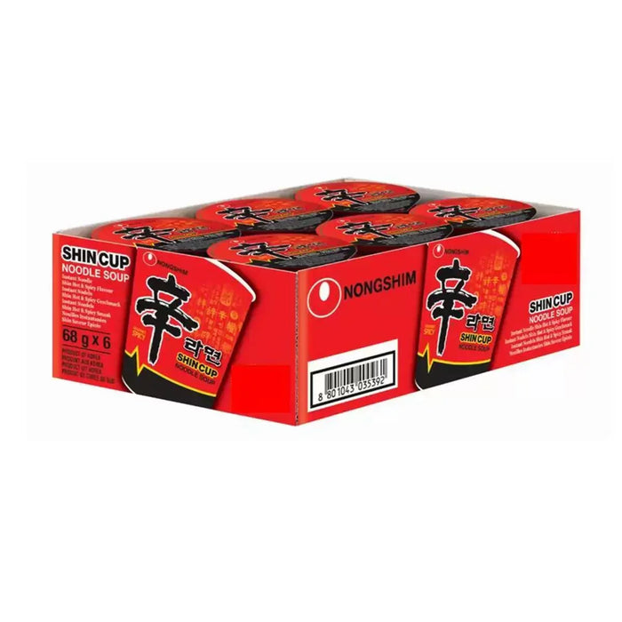 Nongshim Instant Shin Cup Noodle Soup Pack (6x68g)