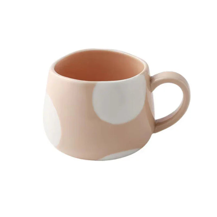 Nordic Style Ceramic Coffee Mug with Irregular Rim – Blush Spot - LemonSalt