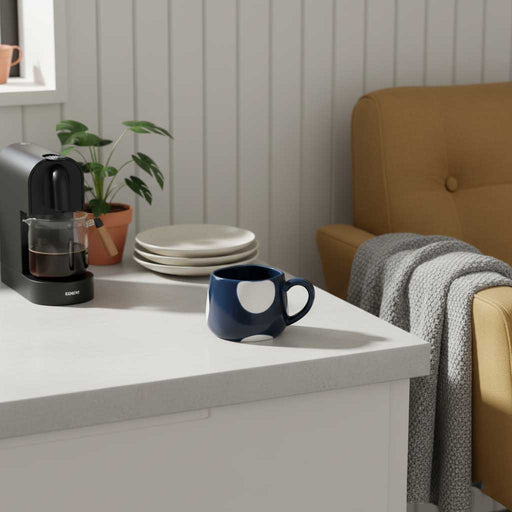 Nordic Style Ceramic Coffee Mug with Irregular Rim – Midnight Spot - LemonSalt