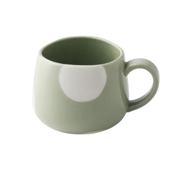Nordic Style Ceramic Coffee Mug with Irregular Rim – Pistachio Spot - LemonSalt