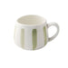 Nordic Style Ceramic Coffee Mug with Irregular Rim – Sage Stripe - LemonSalt