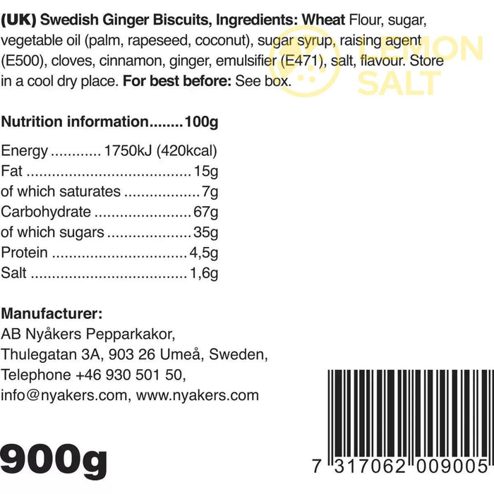 Nyakers Pepparkakor Swedish Ginger Thins (900g) | {{ collection.title }}