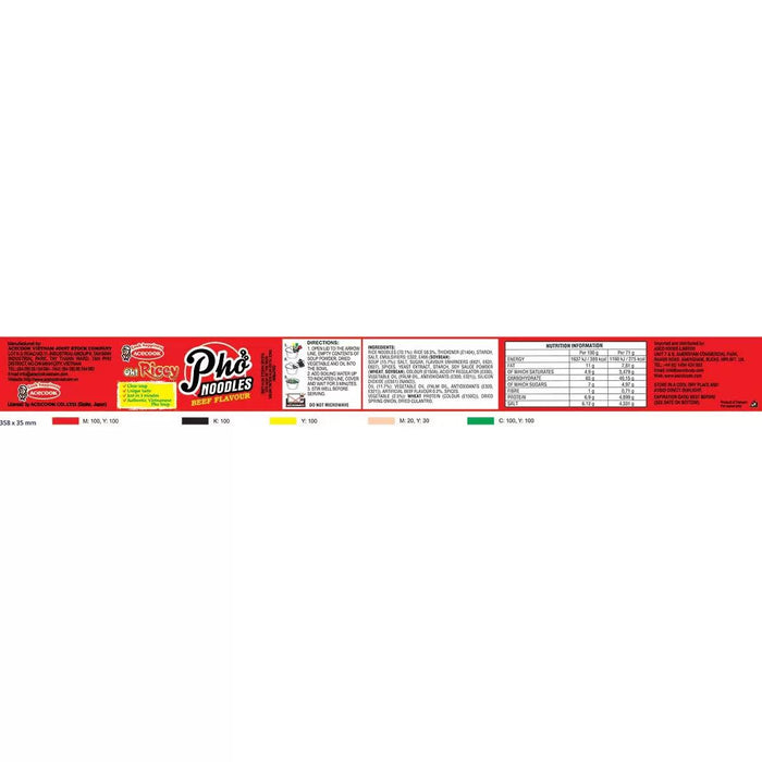 Oh! Ricey Pho Noodles Beef Flavour (6x71g) - LemonSalt