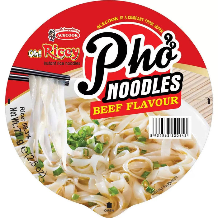 Oh! Ricey Pho Noodles Beef Flavour (6x71g) - LemonSalt