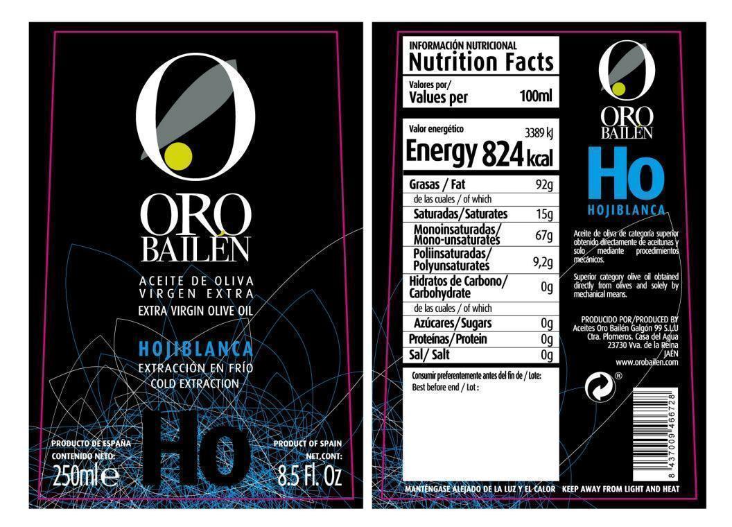 Oro Bailen Extra Virgin Olive Oil - Hojiblanca (250ml) - LemonSalt