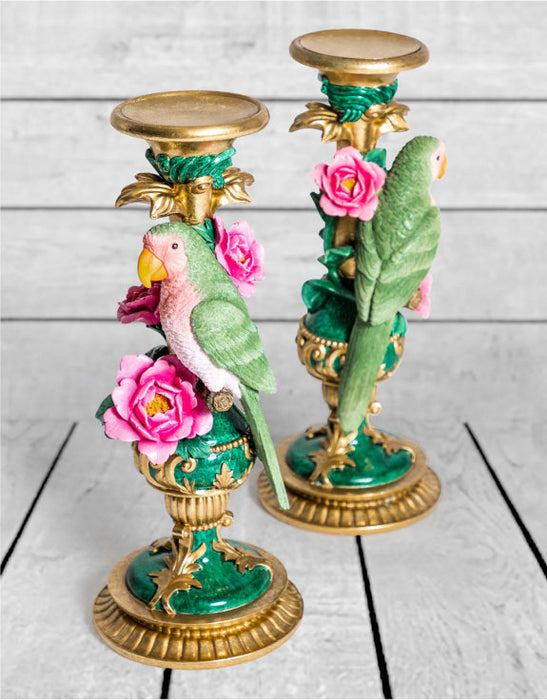 Pair of Ornate Parrot Candle Holders (64.5cm) - LemonSalt