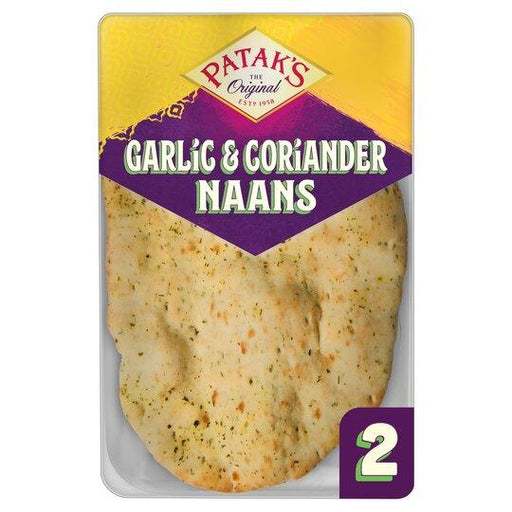 Pataks Garlic & Coriander Naans 2 Pack | {{ collection.title }}