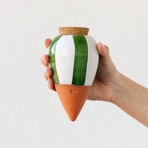 Pepin Olla - Green and ivory stripes - LemonSalt