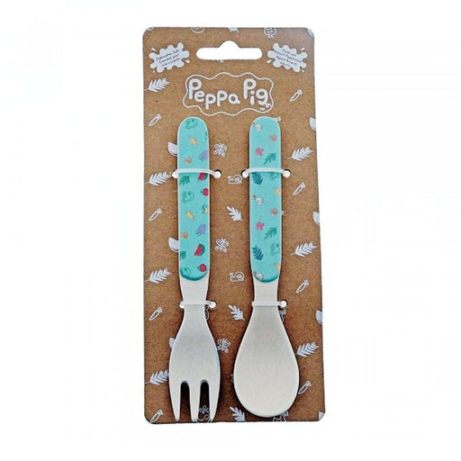 Peppa Pig - Bamboo Fork & Spoon Set - LemonSalt