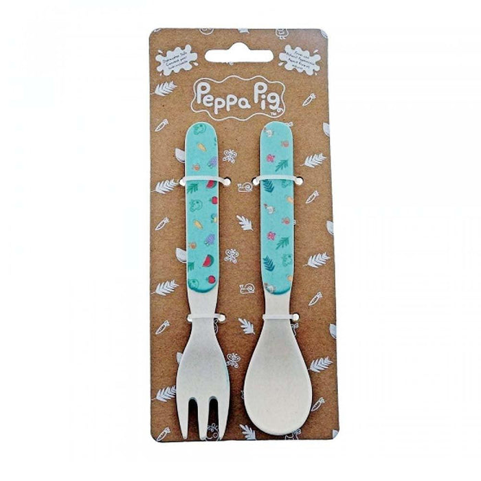 Peppa Pig - Bamboo Fork & Spoon Set - LemonSalt