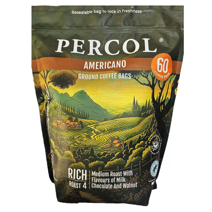 Percol Americano Medium Roast Coffee Bags (60x8g)