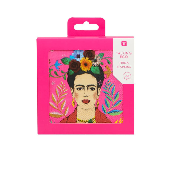 Pink Frida Kahlo Cocktail Paper Napkins - 20 Pack - LemonSalt