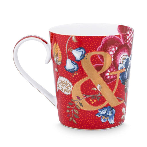 Pip Studio - Alphabet Mug Blushing Birds Red & 350ml - LemonSalt