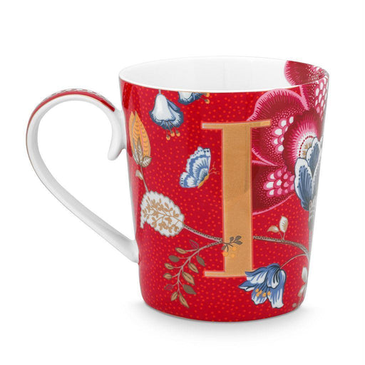 Pip Studio - Alphabet Mug Blushing Birds Red I 350ml - LemonSalt
