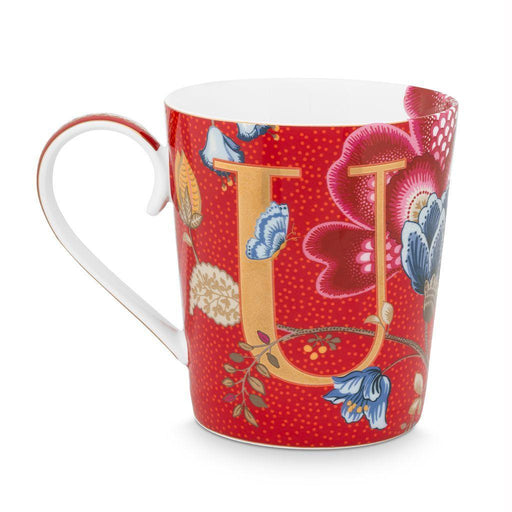 Pip Studio - Alphabet Mug Blushing Birds Red U 350ml - LemonSalt