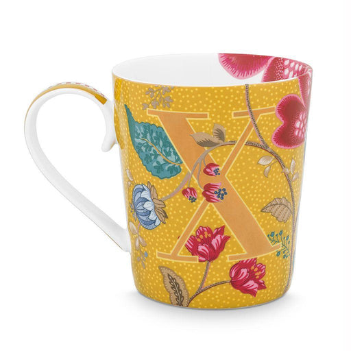Pip Studio - Alphabet Mug Blushing Birds Yellow X 350ml - LemonSalt