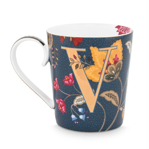 Pip Studio - Alphabet Mug Floral Fantasy Blue V 350ml - LemonSalt