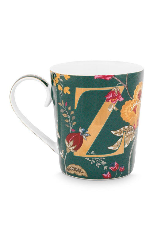 Pip Studio - Alphabet Mug Floral Fantasy Green Z 350ml - LemonSalt