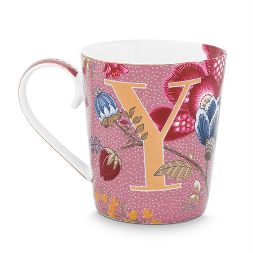 Pip Studio - Alphabet Mug Floral Fantasy Pink Y 350ml - LemonSalt