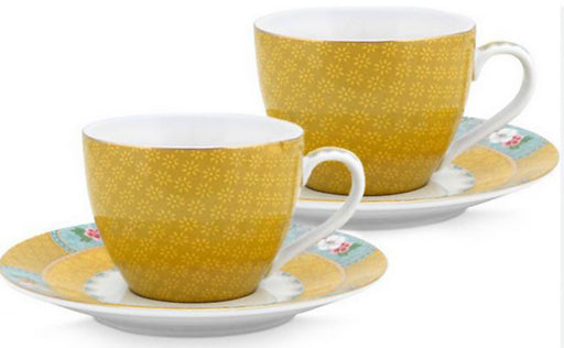 Pip Studio - Blushing Birds Espresso Cups & Saucers (Set of 2) - Yellow (120ml) | {{ collection.title }}