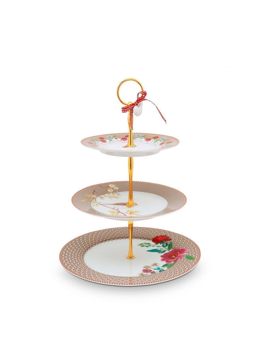 Pip Studio - Cake Stand 3/layers Floral Khaki Floral 2.0 - LemonSalt