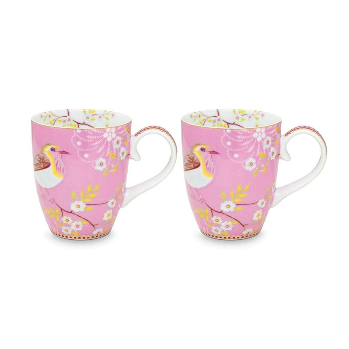 Pip Studio Early Bird Set Of 2 Large Pink Mugs | {{ collection.title }}