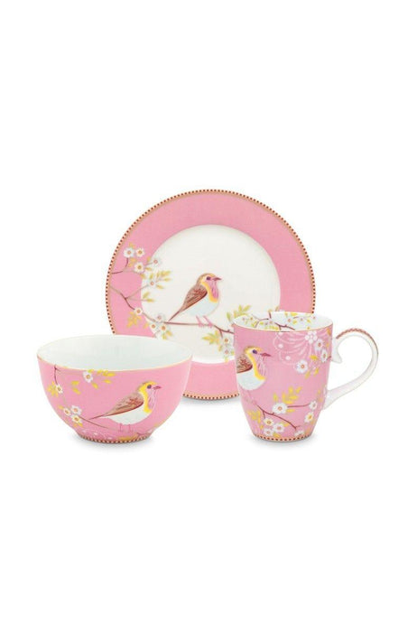 Pip Studio Early Bird Set of 3 Breakfast Set Pink | {{ collection.title }}