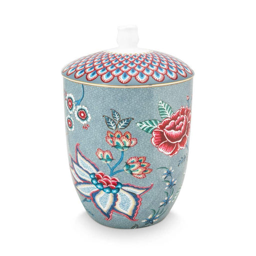 Pip Studio Flower Festival Storage Jar Light Blue 1.5ltr - LemonSalt