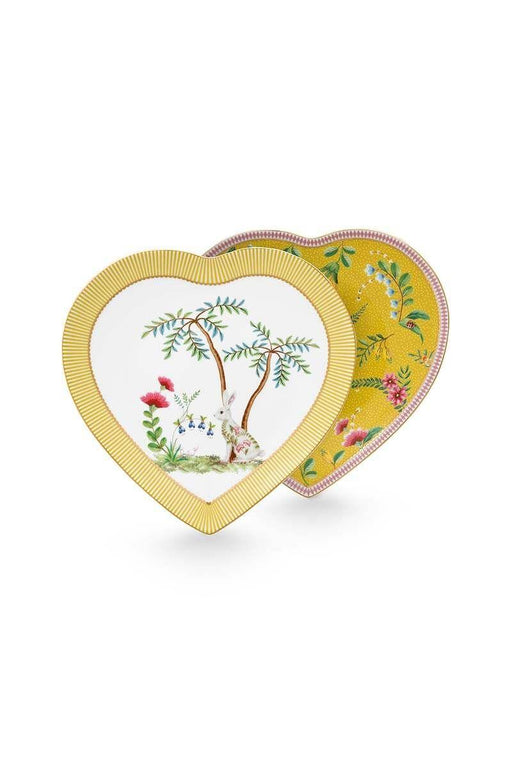 Pip Studio - La Majorelle Set of 2 Heart Shape Plates - Yellow (21.5cm) - LemonSalt