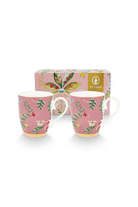 Pip Studio - Large La Majorelle Pink 350ml Mug (Set of 2 ) - LemonSalt