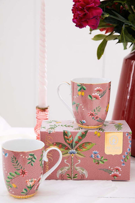Pip Studio - Large La Majorelle Pink 350ml Mug (Set of 2 ) - LemonSalt