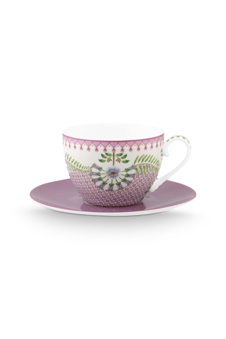 Pip Studio - Lily & Lotus Cups & Saucers - Lilac (Set of 2) - LemonSalt